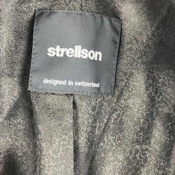 Strellson Black Wool Full Zip Lined Mock Collar Blazer Jacket EU 52 - Picture 9 of 12